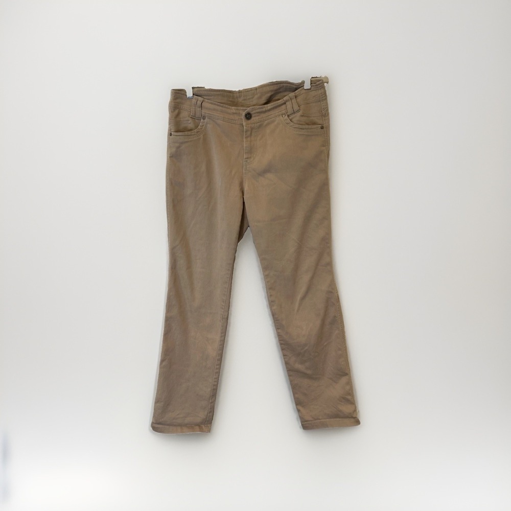 KUHL KLAUDETTE Pants Women 12 Coffee Tan Straight Leg Stretch Hiking Outdoor